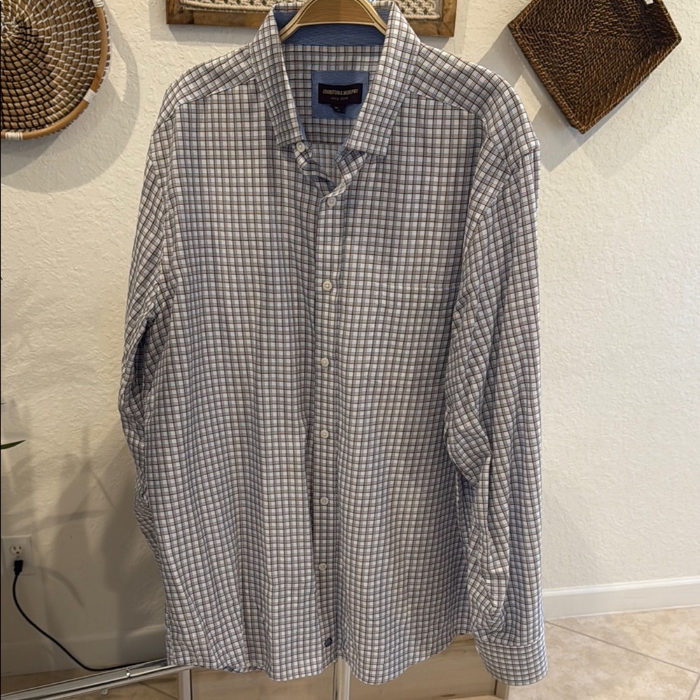 Johnston & Murphy Blue Casual Button Down Shirt